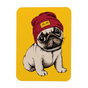 Ímã Mini Pug do hipster do filhote de cachorro
