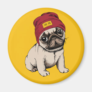 Imã Mini Pug Hipster Puppy