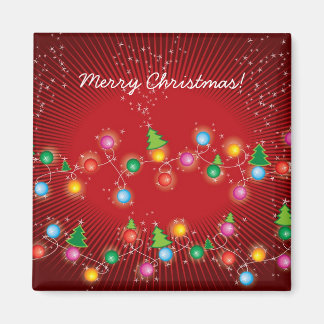 Imã Mini X'mas com luz de árvore espumante, ganha ímã