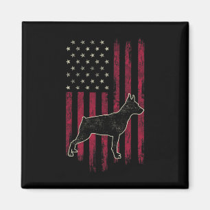 Imã Miniatura Cachorro Pinscher Amplia Bandeira Americ