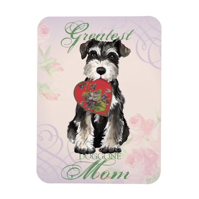 Ímã Miniatura Schnauzer Heart Mãe (Vertical)