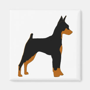 Imã miniature pinscher black and rust silhouette