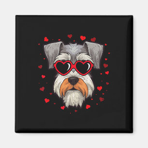 Imã Miniature Schnauzer Coração de São Valentão Amante