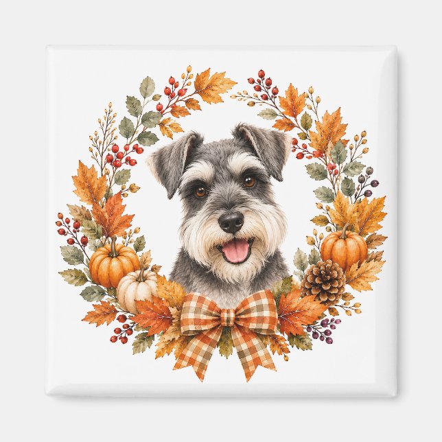 Imã Miniature Schnauzer Outono (Frente)