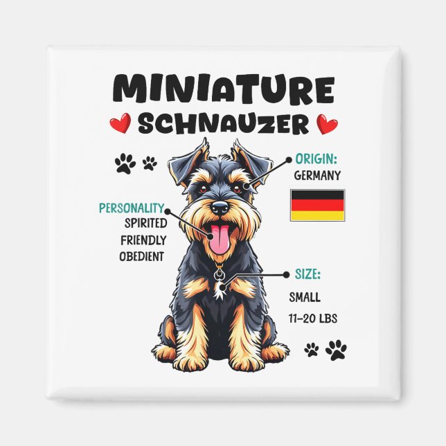 Imã Miniature Schnauzer Owner Funny Mini Schnauzer Lov (Frente)