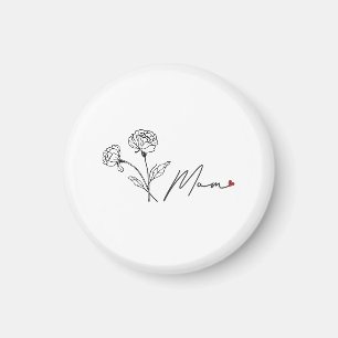 Imã Mínima Elegante Floral Mãe Magnet