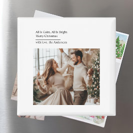 Imã Minimal All Is Calm All Is Bright Christmas Photo 