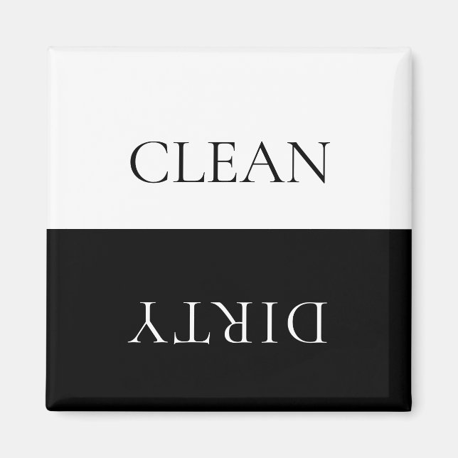 Imã Minimal Clean Dirty Dishwasher Sign Magnet (Frente)