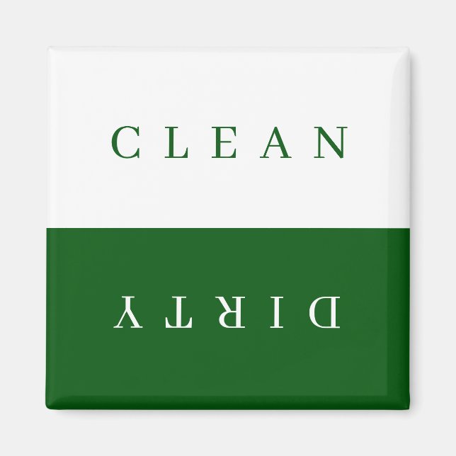 Imã Minimal Clean Dirty Dishwasher Sign Magnet (Frente)