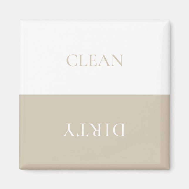 Imã Minimal Clean Dirty Dishwasher Sign Magnet (Frente)