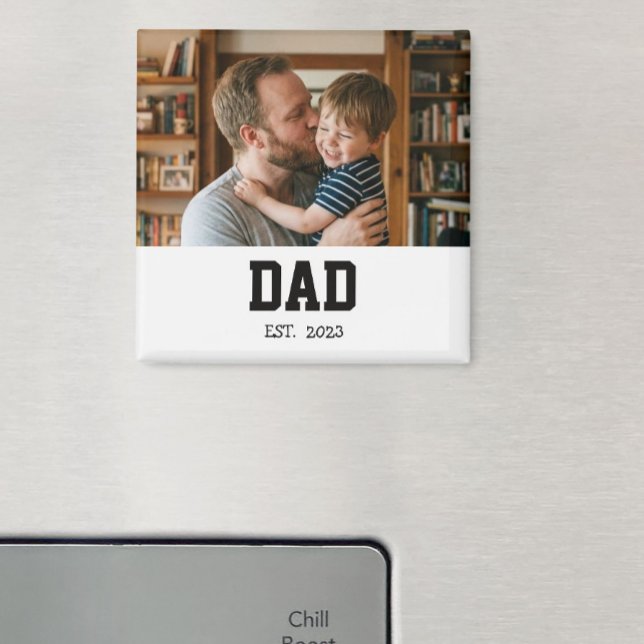 Imã Minimal Dad Established Father's Day Gift Magnet (Criador carregado)