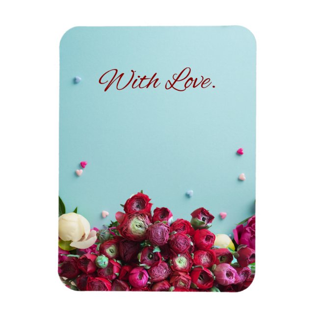 Ímã Minimal Floral Greeting Card – With Love Botanical (Vertical)