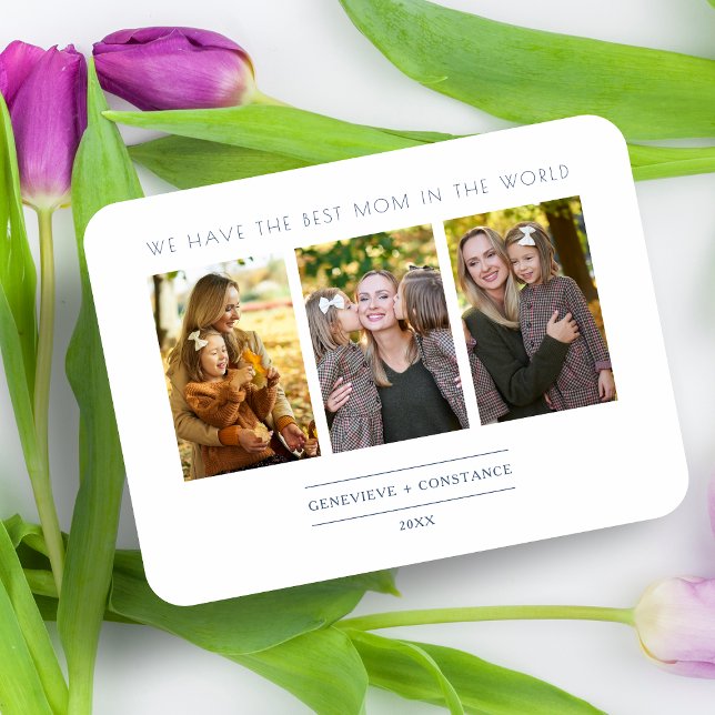 Ímã Minimal Mom 3 Photos College Keepsake (Criador carregado)