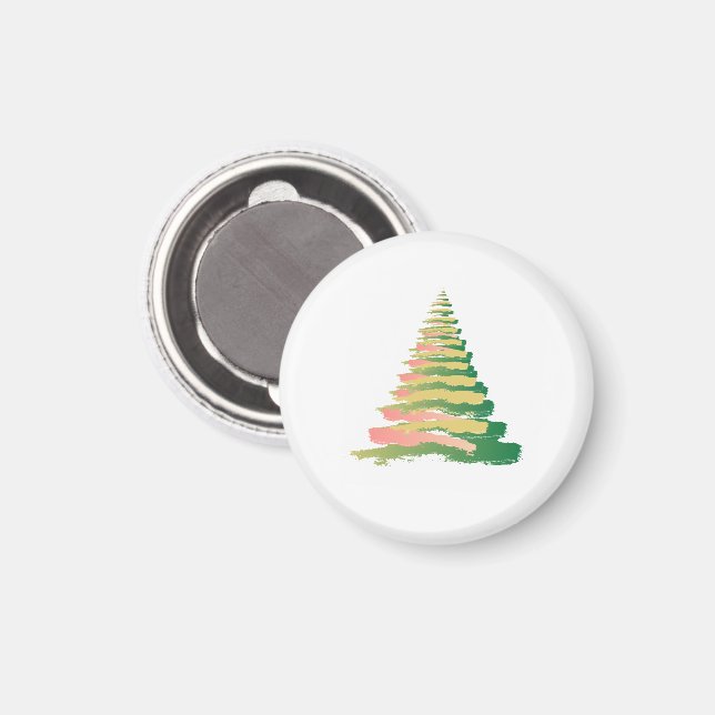 Imã Minimalist Brushstroke Christmas Tree (Front/Back)