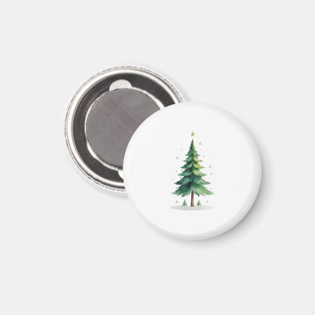 Imã Minimalist Christmas Pine Tree Magnet – Holiday De (Front/Back)