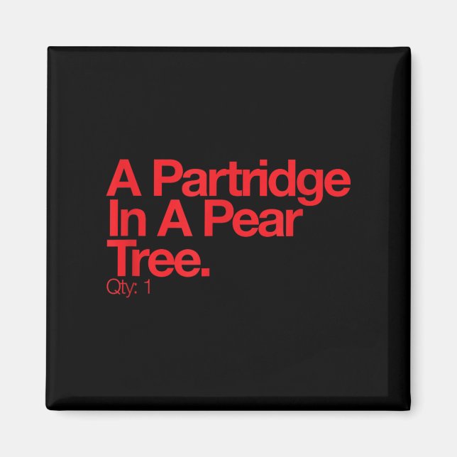 Imã Minimalist Christmas T Shirt - Partridge In A Pear (Frente)