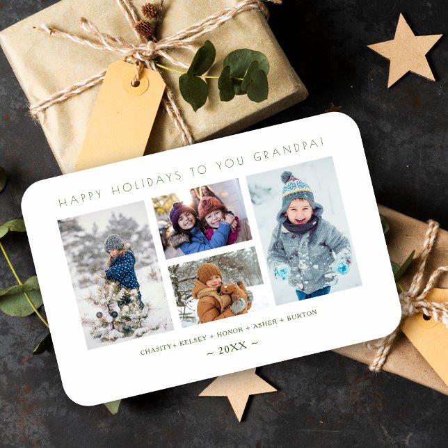 Ímã Minimalist Collage 4 Multi Photo Family Keepsake  (Christmas Minimalist Collage 4 Multi Photo for Family Keepsake. )