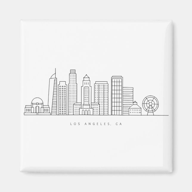 Imã Minimalist Los Angeles Skyline Illustration (Frente)