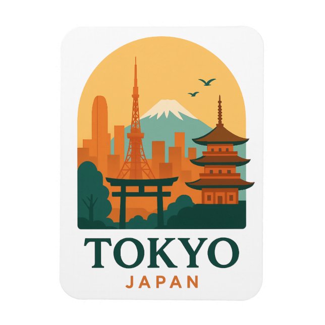 Ímã Minimalist Tokyo Japan Travel Souvenir Magnet  (Vertical)