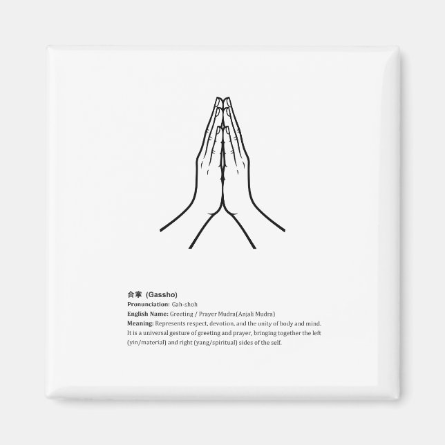 Imã Minimalist Zen Buddhist Mudras magnet (Frente)