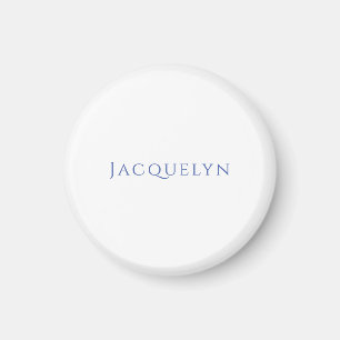 Imã Minimalista Azul Branco Simples Elegante Moderno N