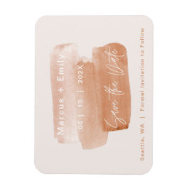 Ímã Minimalista de Brushaft Moderno Salve a Data