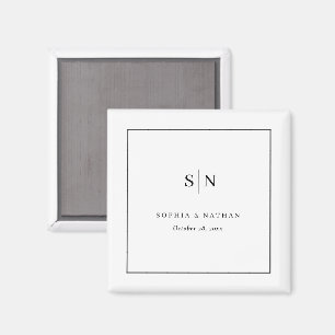 Imã Minimalista e Chic   Casamento Branco e Preto