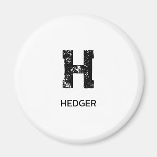 IMÃ MINIMALISTA PRETA MONOGRAMA DE UMA LETRA NOME BRAN