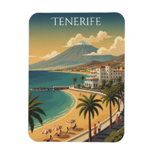 Ímã Minimalista Tenerife Ilhas Canárias Viagem Vintage