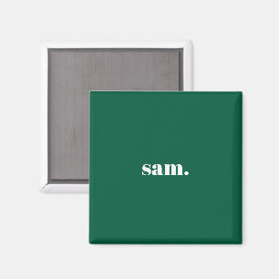 Imã Minimalista texto personalizado negrito verde