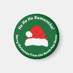 Imã Minimalista Verde Ho ho ho Papai Noel Feliz Natal