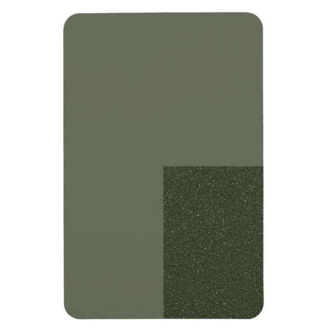Ímã Minimalista Verde Musgo Com Acento Inferior (Vertical)