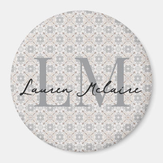 Imã Minimalistic Monogram Script Name Spanish Tile 