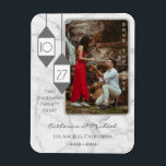 Ímã Mínimo de Foto do Mármaco Branco da Tipografia Bra<br><div class="desc">Foto do mármore branco da tipografia em negrito Mínimo Salve o cartão de data</div>