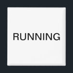 Imã Mínimo de íman branco da máquina de lavar louça<br><div class="desc">Um imã mínimo da cozinha da máquina de lavar louça "correndo" com um simples pano de fundo branco, ajudando você com a organização da cozinha. Personalize com o seu texto.</div>