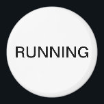 Imã Mínimo de íman branco da máquina de lavar louça<br><div class="desc">Um imã mínimo da cozinha da máquina de lavar louça "correndo" com um simples pano de fundo branco,  ajudando você com a organização da cozinha. Personalize com o seu texto.</div>