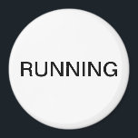 Imã Mínimo de íman branco da máquina de lavar louça<br><div class="desc">Um imã mínimo da cozinha da máquina de lavar louça "correndo" com um simples pano de fundo branco, ajudando você com a organização da cozinha. Personalize com o seu texto.</div>