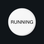 Imã Mínimo de íman branco da máquina de lavar louça<br><div class="desc">Um imã mínimo da cozinha da máquina de lavar louça "correndo" com um simples pano de fundo branco, ajudando você com a organização da cozinha. Personalize com o seu texto.</div>