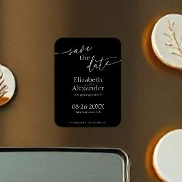 Ímã Mínimo de Rico de Script Preto e Branco Salvar a D