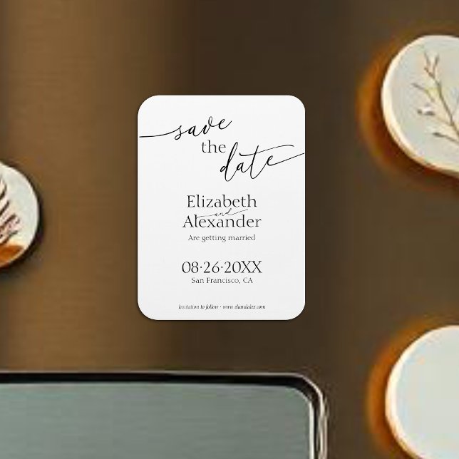 Ímã Mínimo de Rico de Script Preto e Branco Salvar a D (Criador carregado)