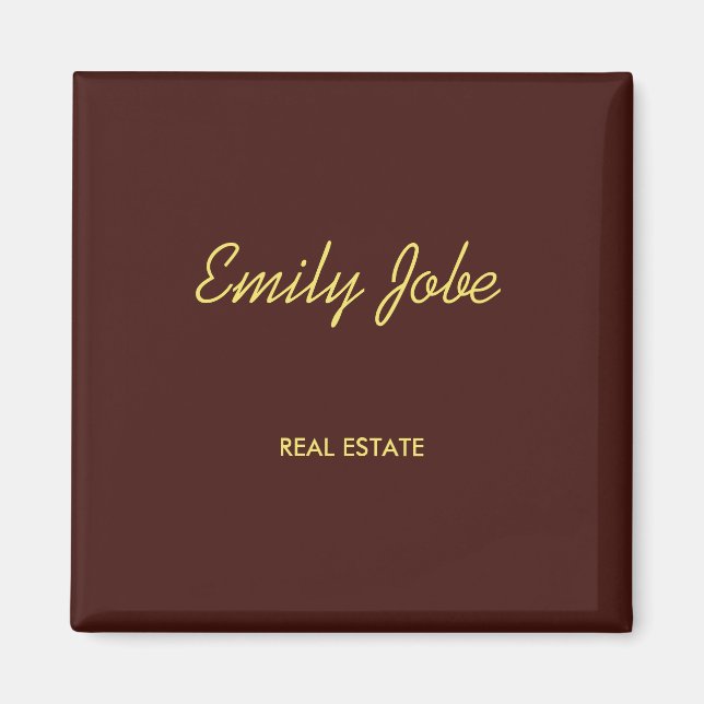 Imã Mínimo simples e elegante castanho (Frente)