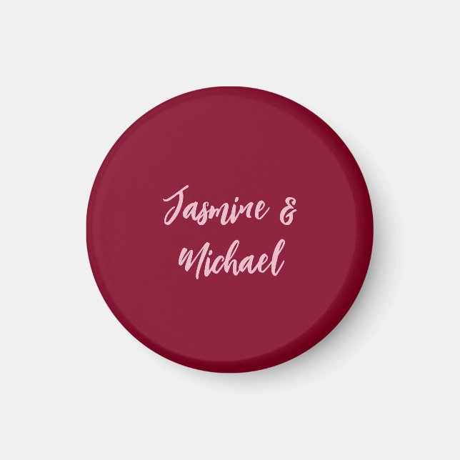 Imã Mínimo Vermelho Borgonha Caligrafia Nome Próprio F (Frente)