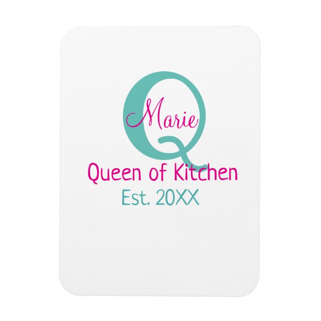 Ímã Mínimos simples cor-de-rosa verde rainha da cozinh (Vertical)