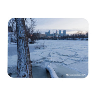 Ímã minneapolis - linha do horizonte e rio Mississippi