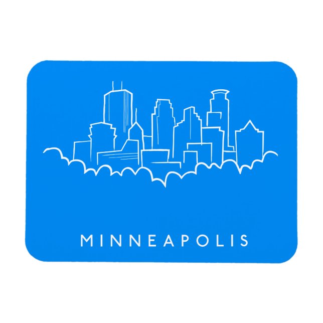 Ímã Minneapolis, Minnesota Skyline (Horizontal)