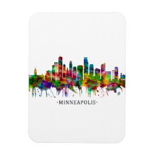 Ímã Minneapolis Minnesota Skyline