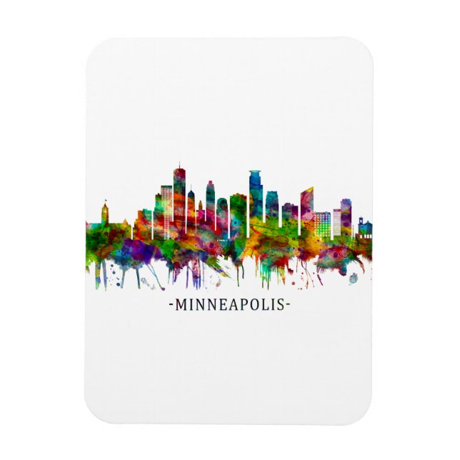 Ímã Minneapolis Minnesota Skyline (Vertical)