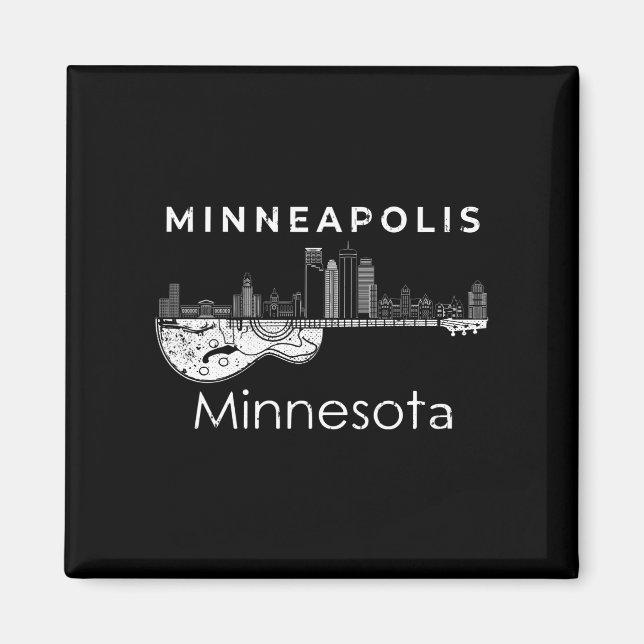 Imã Minneapolis Souvenir Men Música Minnesota (Frente)