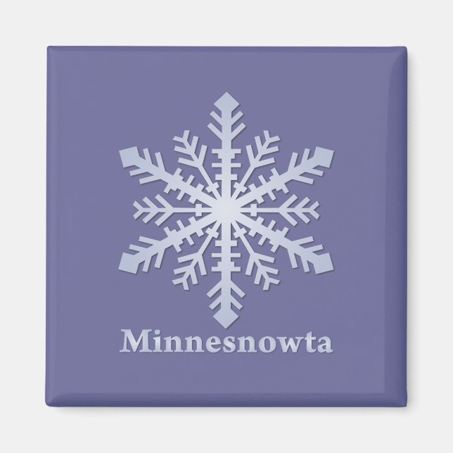 Imã Minnesnowta Blue Snowflake (Frente)