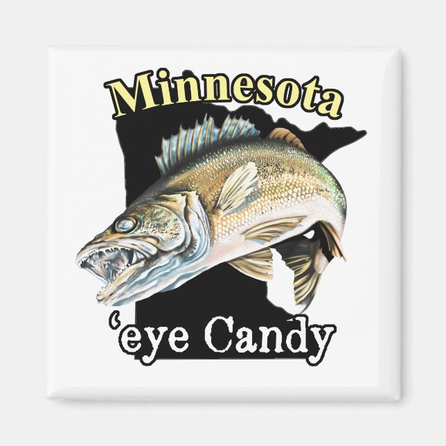 Imã Minnesota 'Eye Candy Engraçado Walleye' (Frente)